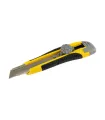 Nôž s odlamovacou čepeľou MASTERTOOL 18 mm, kovové vodidlá, skrutkovacia svorka, TPR povlak, 3 čepele 17-0118