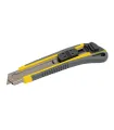 Nôž s odlamovacou čepeľou MASTERTOOL AUTO 18 mm, kovové vodidlá, tlačidlová svorka, TPR povlak, 3 čepele 17-0183