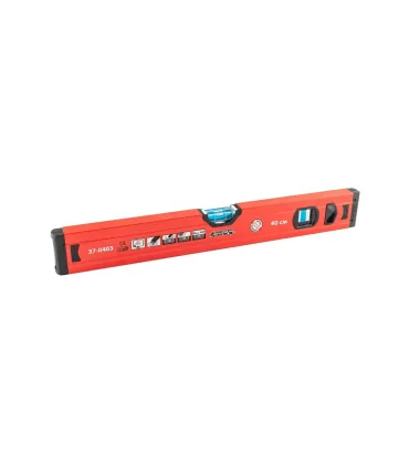 Vodováha stavebná hliníková MASTERTOOL PROFI 40 cm 2 libely 0,5 mm/m 0,03° výklenok pre montáž na potrubia 37-0403