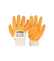 Rukavice pracovné MASTERTOOL 83-0405 z bavlny s nitrilovým povlakom, žltý, pletená manžeta 10"