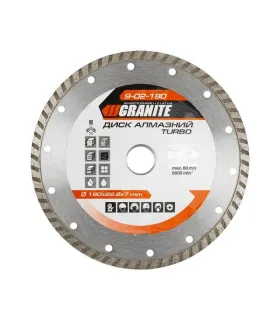 Kotúč diamantový GRANITE TURBO 180*2,6 mm 22-24% 8600 ot./min 9-02-180