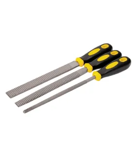 Rašple na drevo MASTERTOOL 200 mm, 3 ks plochý/okrúhly/polkruhový dvojzložková rukoväť 06-0330