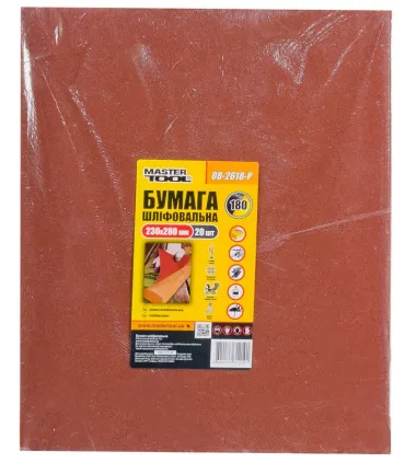 Papier brúsny papier vodeodolný MASTERTOOL 230*280 mm P180 20 ks 08-2618-Р