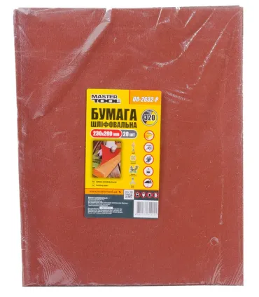 Papier brúsny vodeodolný MASTERTOOL 230*280 mm P320 20 ks 08-2632-Р