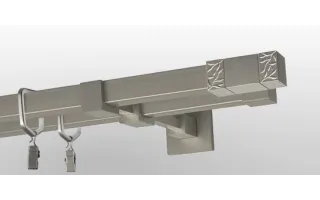 Garníže Quadro dvojité satin nickel 